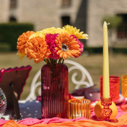 Beauty Home Βάζο γυάλινο Zoé – Φραμπουάζ Ø8,5x20cm – 920ml