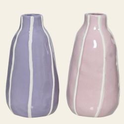 Beauty Home Βάζο Πορσελάνης με Ρίγα 11.2 x 20.9 CM Beauty Home Βάζο Πορσελάνης με Ρίγα 11.2 x 20.9 CM