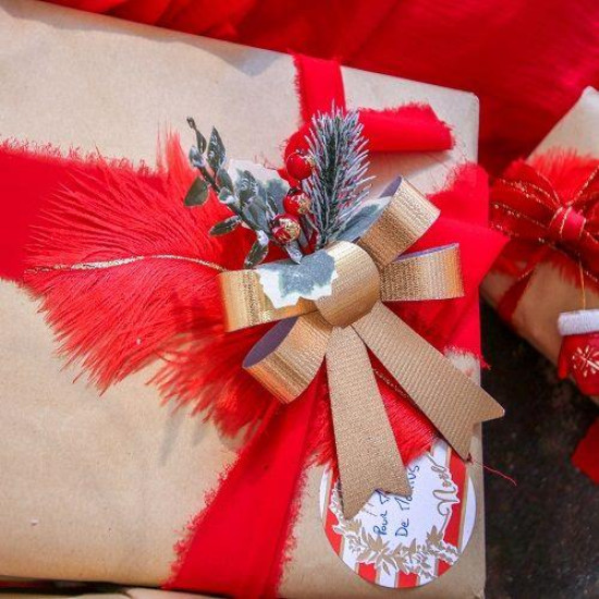 Beauty Home Σετ 2 Διακοσμητικών Φιογκών σε Μεταλλικό Χρυσό 16 x 18,5 cm