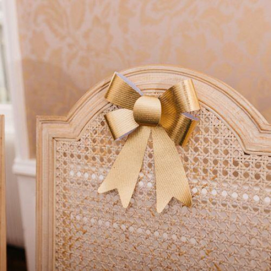 Beauty Home Σετ 2 Διακοσμητικών Φιογκών σε Μεταλλικό Χρυσό 16 x 18,5 cm