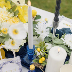 Beauty Home Κηροπήγιο γυάλινο Salvia – Ματ Μπλε Ø7,8x11cm