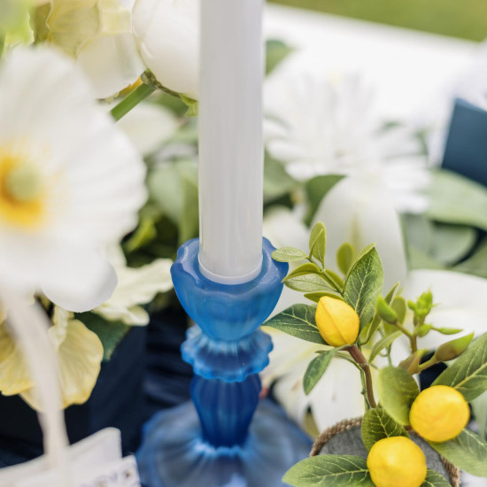 Beauty Home Κηροπήγιο γυάλινο Salvia – Ματ Μπλε Ø7,8x11cm