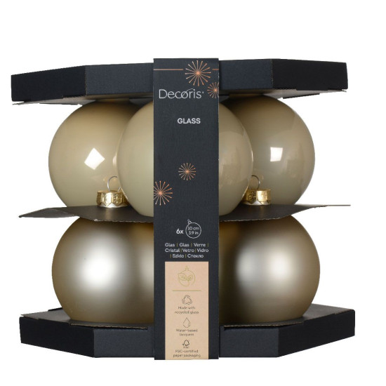 Beauty Home ΓΥΑΛΙΝΕΣ ΜΠΑΛΕΣ ΣΑΜΠΑΝΙ 6 CM ΣΕΤ 12 ΤΜΧ