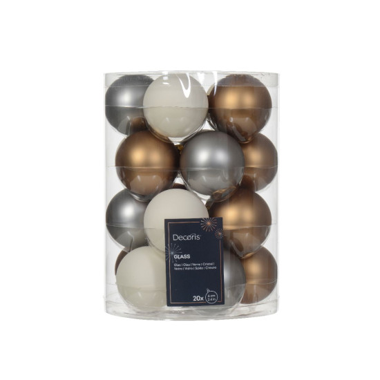 Beauty Home ΓΥΑΛΙΝΕΣ ΜΠΑΛΕΣ 3 ΧΡΩΜΑΤΑ 6 cm ΣΕΤ 20 ΤΜΧ