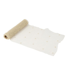 Beauty Home Ράννερ με πέρλες – Πράσινο Ευκάλυπτου οργάντζα 28 cm x 5 m