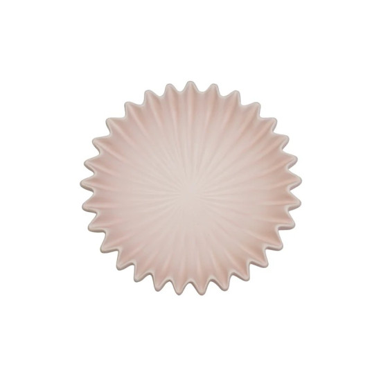 Beauty Home Μπολ κεραμικό Πλισέ – Ανοιχτό Ροζ 29,5×29,5x9cm