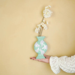 Beauty Home Βάζο “καραμέλα” – Λιλά/ Μέντα 12×6,5x20cm