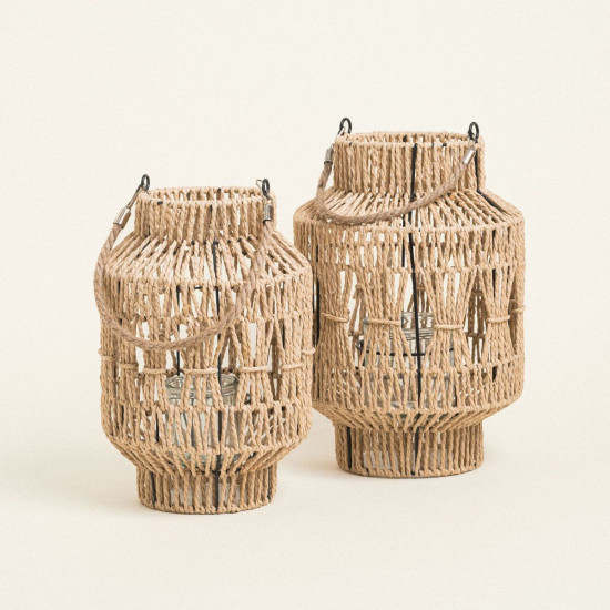 Beauty Home ΦΑΝΑΡΙ ΧΕΙΡΟΠΟΙΗΤΟ ΜΕ ΚΟΡΔΟΝΙ 36 x 24 cm