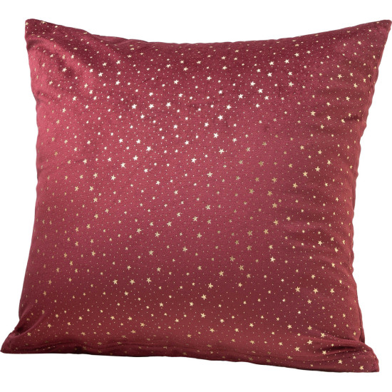 Beauty Home Μαξιλαροθήκη 45 x 45 cm Βελούδο Μπορντό Με Χρύσα Αστέρια