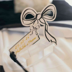 Beauty Home 10 καρτελάκια Black & white σε σχήμα Φιόγκου 8x8cm