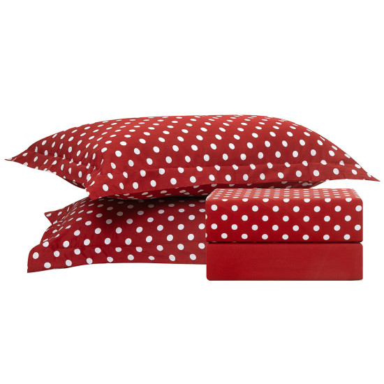 Beauty Home Σετ σεντόνια μονά Art 10101 Fancy 170x260 Κόκκινο