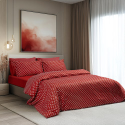 Beauty Home Σετ σεντόνια μονά Art 10101 Fancy 170x260 Κόκκινο