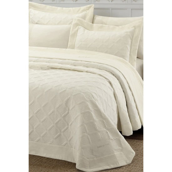 Beauty Home Σετ κουβερλί υπέρδιπλο 3τμχ Promise Art 12507 230x250 Εκρού