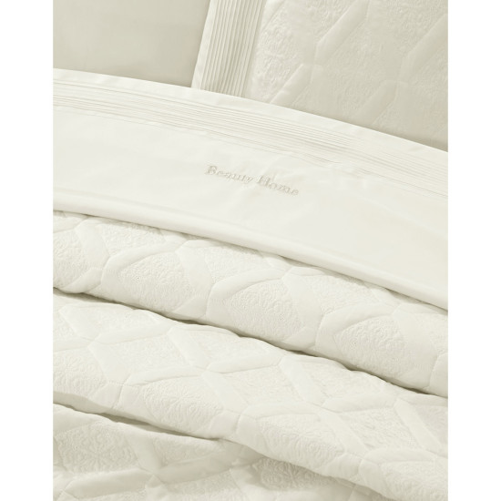 Beauty Home Σετ κουβερλί υπέρδιπλο 3τμχ Promise Art 12507 230x250 Εκρού