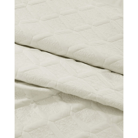 Beauty Home Σετ κουβερλί υπέρδιπλο 3τμχ Promise Art 12507 230x250 Εκρού