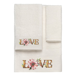 Beauty Home Σετ πετσέτες 3τμχ με εκτύπωση Art 3554 (30x50+50x90+70x140) Εκρού
