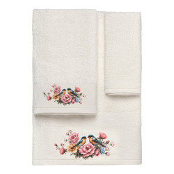 Beauty Home Σετ πετσέτες 3τμχ με εκτύπωση Art 3555 (30x50+50x90+70x140) Εκρού