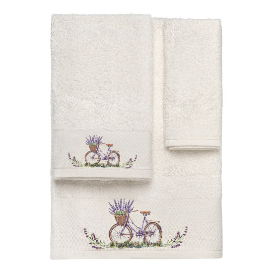 Beauty Home Σετ πετσέτες 3τμχ με εκτύπωση Art 3556 (30x50+50x90+70x140) Εκρού