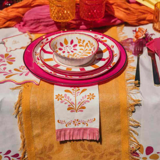 Beauty Home Ράννερ με ξέφτια – πορτοκαλί 30 cm x 3 m