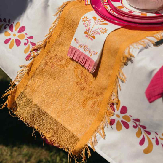 Beauty Home Ράννερ με ξέφτια – πορτοκαλί 30 cm x 3 m