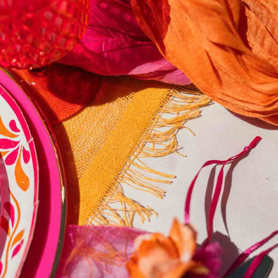 Beauty Home Ράννερ με ξέφτια – πορτοκαλί 30 cm x 3 m