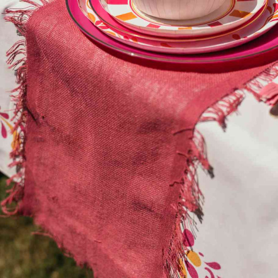 Beauty Home Ράννερ με ξέφτια – Φραμπουάζ 30 cm x 3 m