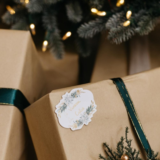 Beauty Home 24 Αυτοκόλλητα δώρων Χριστουγέννων “Από…” “Για…” 4,5 – 6 cm