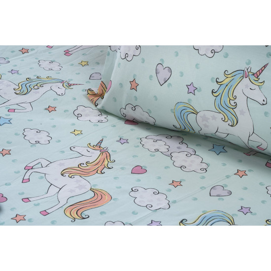 Beauty Home Σετ κουβερλί μονό Candy Art 6327 160x230 Μέντα