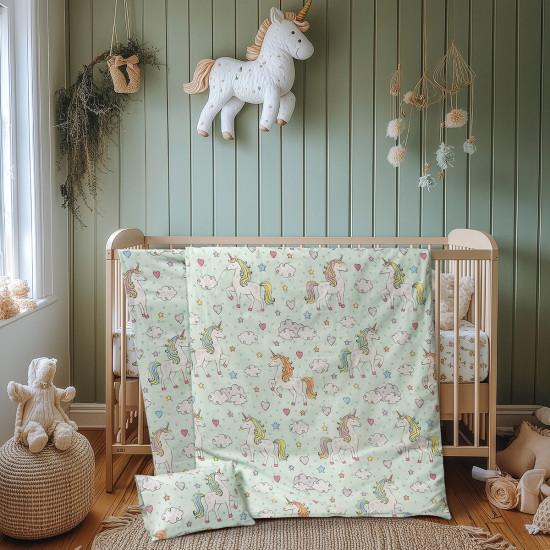 Beauty Home Σετ σεντόνια βρεφικά Bloom Art 6327 120x170 Μέντα