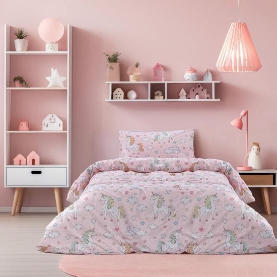 Beauty Home Σετ κουβερλί μονό Candy Art 6328 160x230 Ροζ