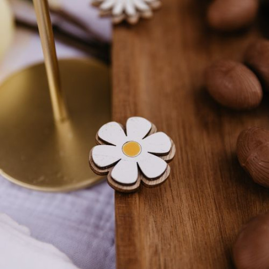 Beauty Home 6 Αυτοκόλλητα ξλυινα σε σχήμα μαργαρίτας Ø3,5cm