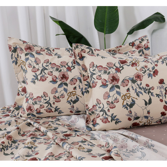 Beauty Home Σετ σεντόνια υπέρδιπλα Memories Art 12676 230x260 Μπεζ,Ροζ