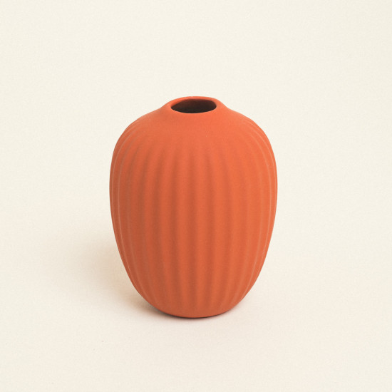 Beauty Home Ματ Κεραμικό Βάζο 8 cm x 10 cm Πορτοκαλί Beauty Home Ματ Κεραμικό Βάζο 8 cm x 10 cm Πορτοκαλί