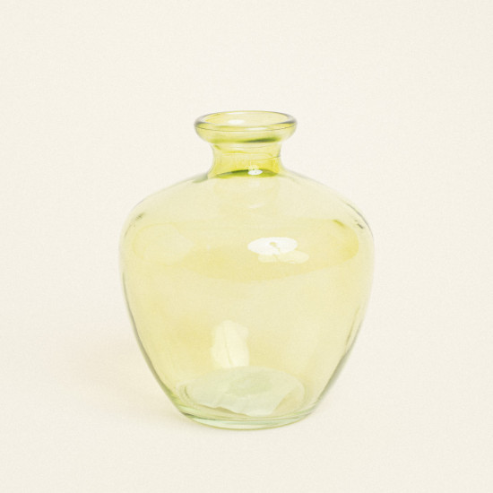 Beauty Home Γυάλινο Βάζο 14 x 16 cm  Πορτοκαλί