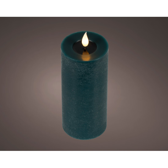 Beauty Home LED Κερί από Κερί Wax με Ρεαλιστική Φλόγα Emerald Ø7.5 x 20 cm