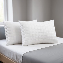 Beauty Home Ζεύγος προστατευτικές μαξιλαροθήκες Micro Καπιτονέ Art 4401 45x65 Λευκό