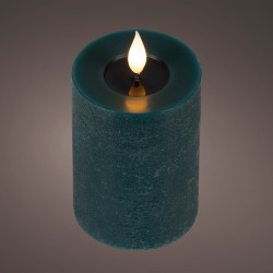 Beauty Home LED Κερί από Κερί Wax με Ρεαλιστική Φλόγα Emerald Ø7.5 x 13.5 cm