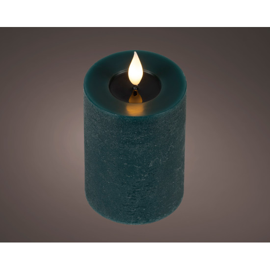 Beauty Home LED Κερί από Κερί Wax με Ρεαλιστική Φλόγα Emerald Ø7.5 x 13.5 cm