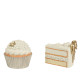 Beauty Home Χριστουγεννιάτικο Διακοσμητικό Κέικ Polyresin 12,5 x 7,9 x 9 cm  Εκρού