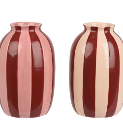 Beauty Home Χριστουγεννιάτικο Διακοσμητικό Βάζο Stoneware Ø13,6 x 21 cm  Απαλό Ροζ