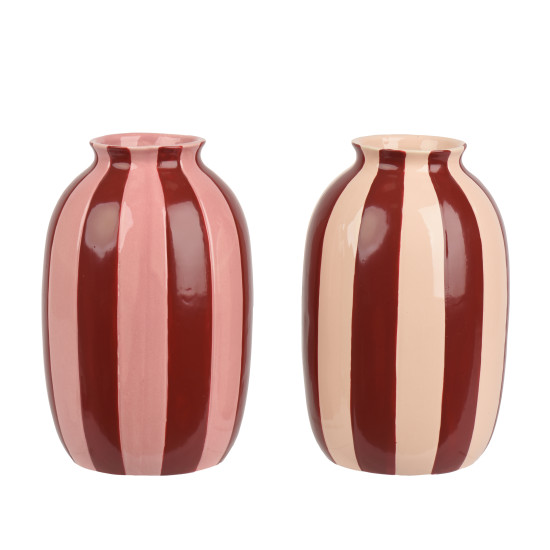Beauty Home Χριστουγεννιάτικο Διακοσμητικό Βάζο Stoneware Ø13,6 x 21 cm  Απαλό Ροζ
