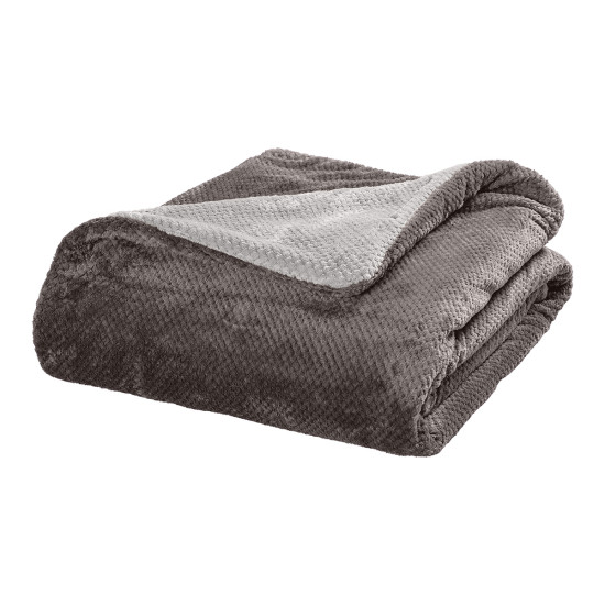 Beauty Home Κουβέρτα υπέρδιπλη διπλής όψεως Art 11601 Jacquard fleece 700gsm Fiesta Plus 220x240 Ανθρακί,Γκρι