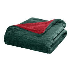 Beauty Home Κουβέρτα υπέρδιπλη διπλής όψεως Art 11601 Jacquard fleece 700gsm Fiesta Plus 220x240 Πράσινο,Κόκκινο
