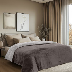 Beauty Home Παπλωματοθήκη υπέρδιπλη διπλής όψεως Art 11602 Jacquard fleece 700gsm Fiesta Plus 220x240 Ανθρακί,Γκρι