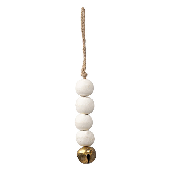 Beauty Home Ξύλινο Στολίδι με Χάντρα Λευκό 13 cm