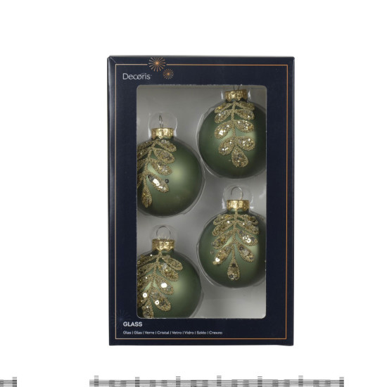 Beauty Home ΓΥΑΛΙΝΕΣ ΜΠΑΛΕΣ ΛΑΔΙ ΜΕ ΚΛΑΔΙ ΠΟΥΛΙΕΣ  6 CM ΣΕΤ 4 ΤΜΧ