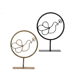 Beauty Home ΜΕΤΑΛΛΙΚΟ ΣΤΟΙΧΕΙΟ ΠΕΡΙΣΤΕΡΙ ΜΕ ΒΑΣΗ 38 cm  Μαύρο