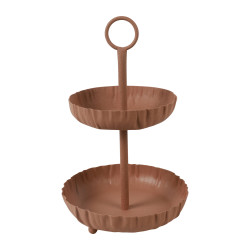Beauty Home Δίσκος 2όροφος μεταλλικός terracotta 25x40cm