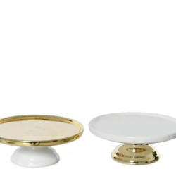 Beauty Home ΠΟΡΣΕΛΑΝΙΝΗ ΤΑΡΤΙΕΡΑ 11 x 7 cm ΧΡΥΣΟ – ΛΕΥΚΟ  Α