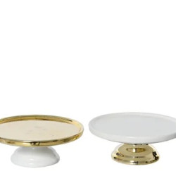Beauty Home ΠΟΡΣΕΛΑΝΙΝΗ ΤΑΡΤΙΕΡΑ 10 x 4 cm ΧΡΥΣΟ – ΛΕΥΚΟ  Α